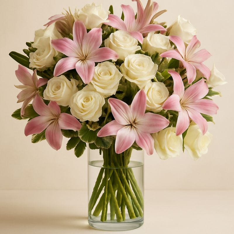 Lady in White & Pink